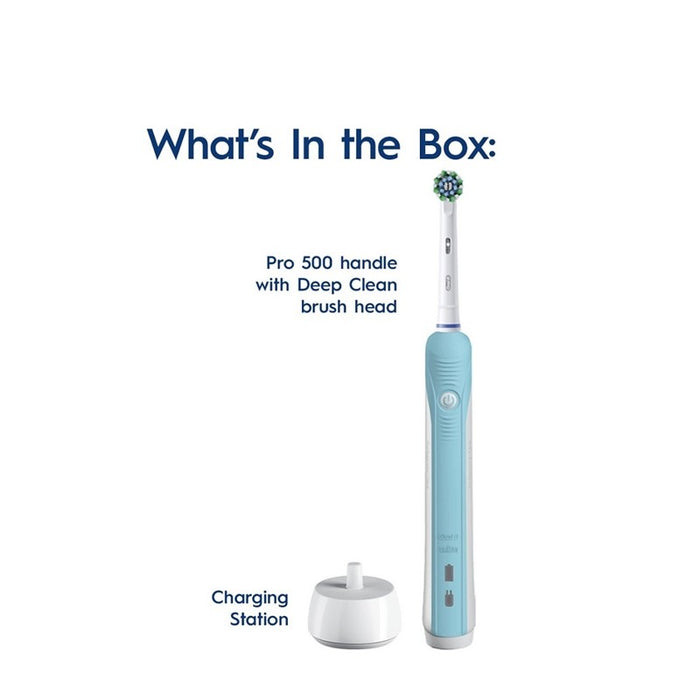 ORAL-B Pro 500 Deep Clean Blue Electric Toothbrush 1s | Isetan KL Online Store