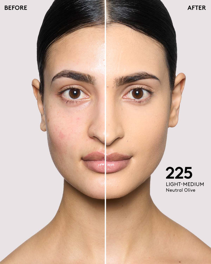 before + after imagery for shade 225 in pro filt'r soft matte longwear foundation