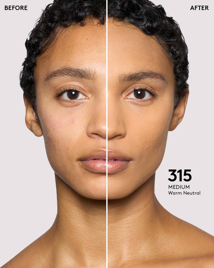 before + after imagery for shade 315 in pro filt'r soft matte longwear foundation