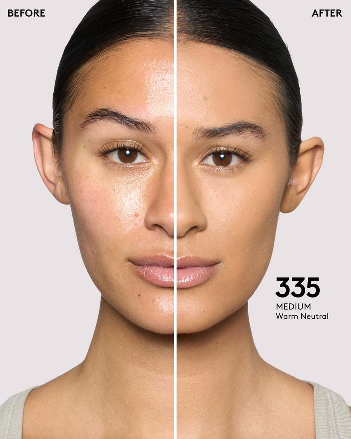 before + after imagery for shade 335 in pro filt'r soft matte longwear foundation