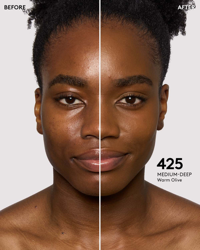 before + after imagery for shade 425 in pro filt'r soft matte longwear foundation