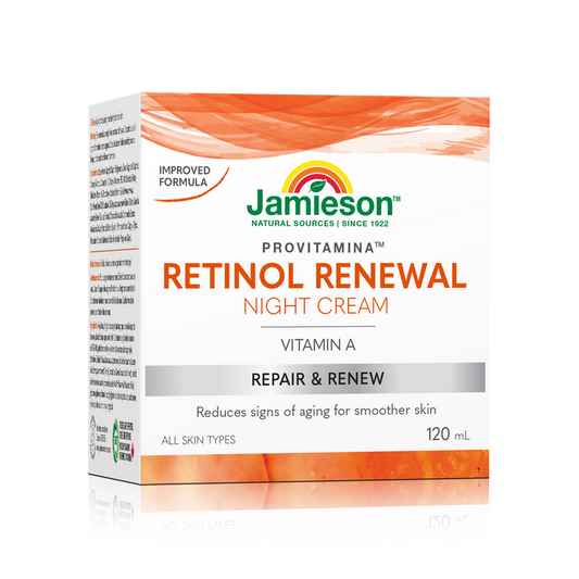 31000415 Jamieson ProVitamina Retinol Night Cream, 120 mL 31000415_J_VitA_Renewal_Cream_120ml_R2055_CTN_MAIN