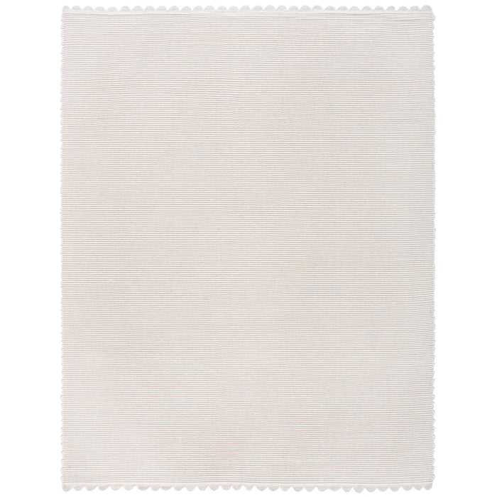 Quaniyah Hand-woven Ivory Striped Wool Rug 6x9 ft