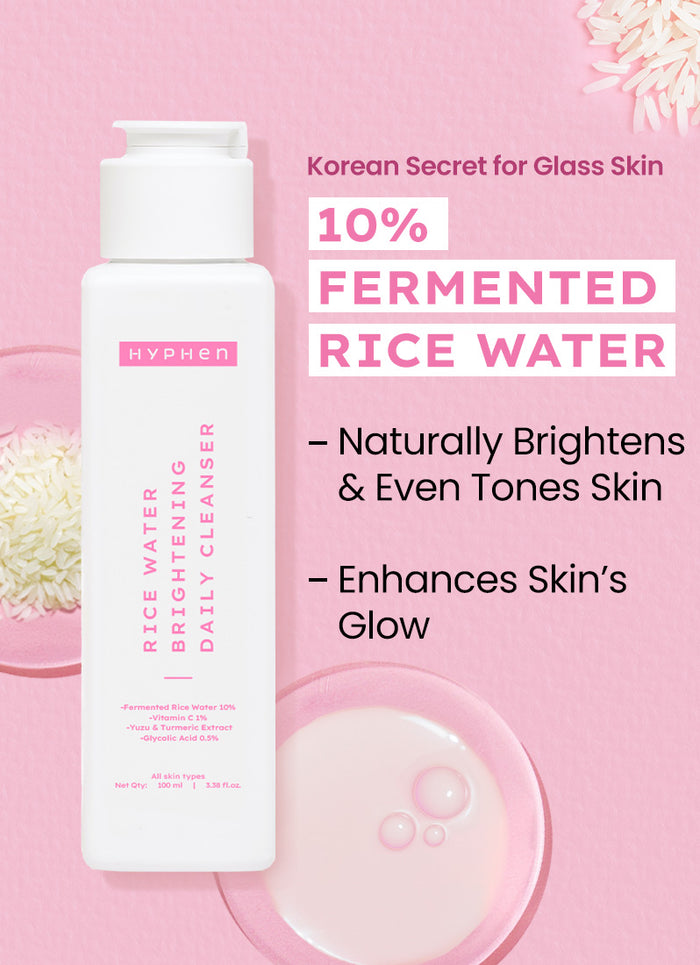 Hyphen Rice Water Cleanser for Brightening - back-of-pack ingredients panel