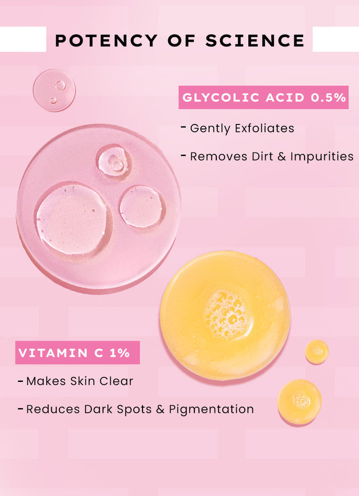 Hyphen Rice Water Cleanser for Brightening - clinical results chart and benefit claims