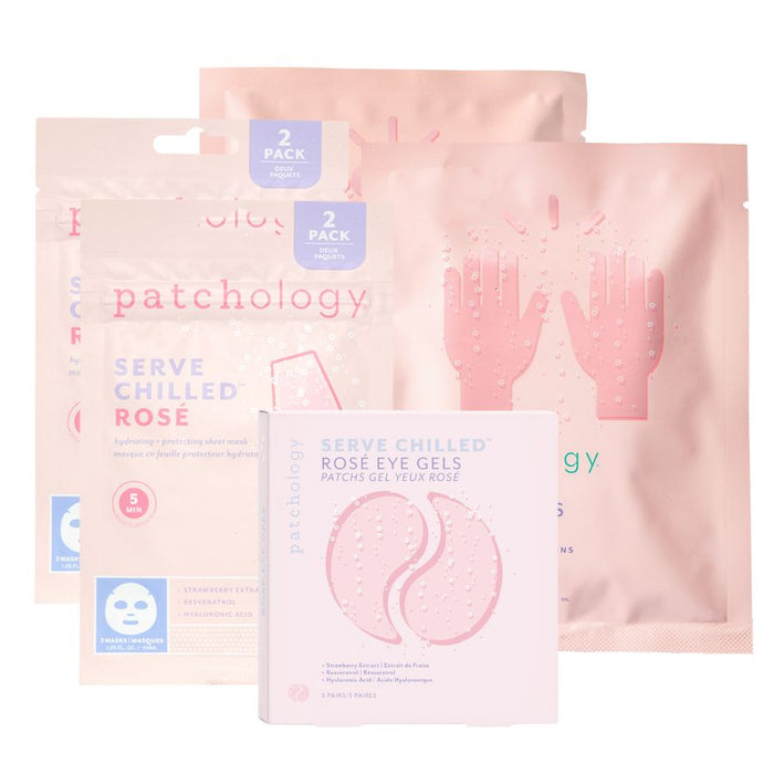 Patchology On Ice eye gels in blue packaging with cooling snowflake design, highlighting firming under-eye treatment in 5 minutes