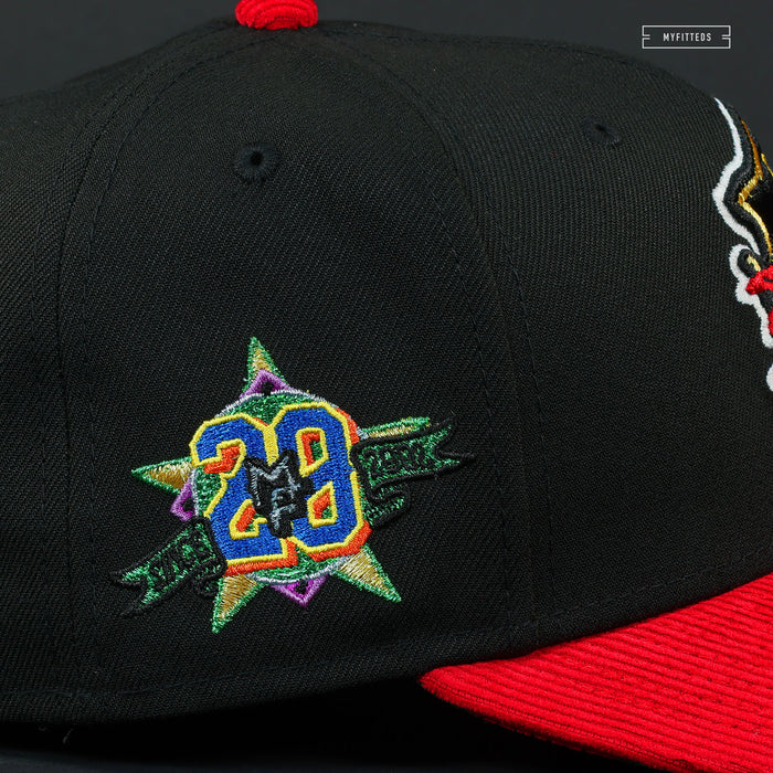 ROUGHLAND PIRATES MF 20TH ANNIVERSARY JET BLACK RADIANT RED NEW ERA HAT