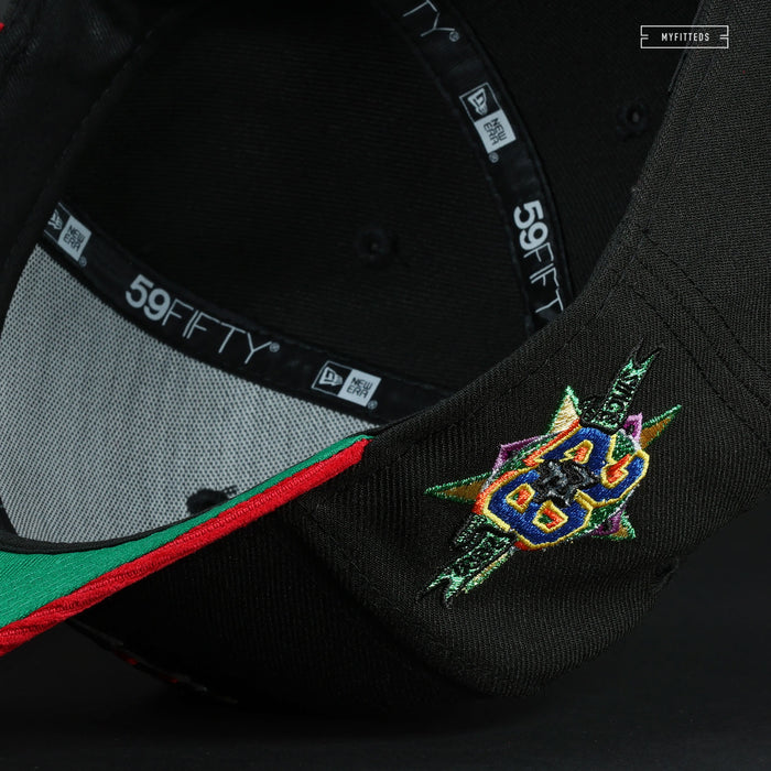 ROUGHLAND PIRATES MF 20TH ANNIVERSARY JET BLACK RADIANT RED NEW ERA HAT