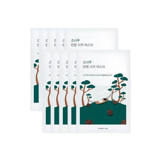 [ROUND LAB] Pine Tree Soothing Cica Mask 27ml*10EA - Ballagrio