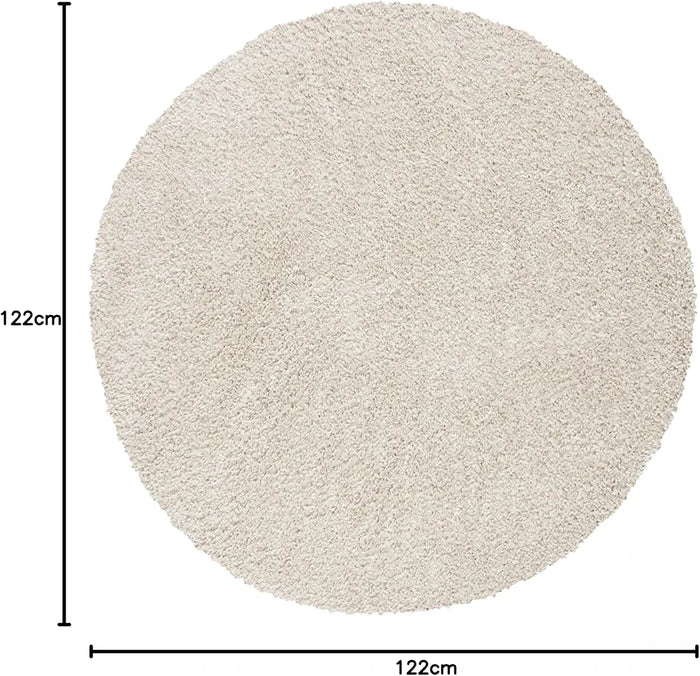 SAFAVIEH August Shag Collection 4' Round Beige AUG900D Solid 1.2-inch Thick Area Rug