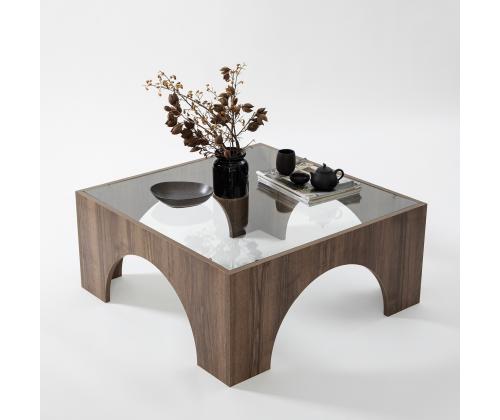 Seine - Transparent, Walnut Coffee Table