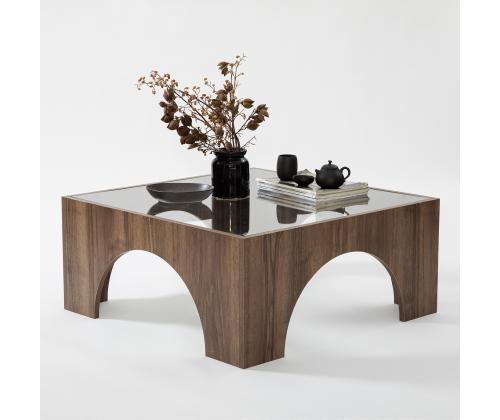 Seine - Transparent, Walnut Coffee Table