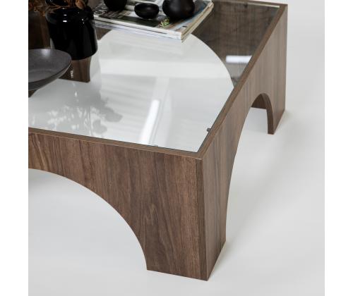 Seine - Transparent, Walnut Coffee Table
