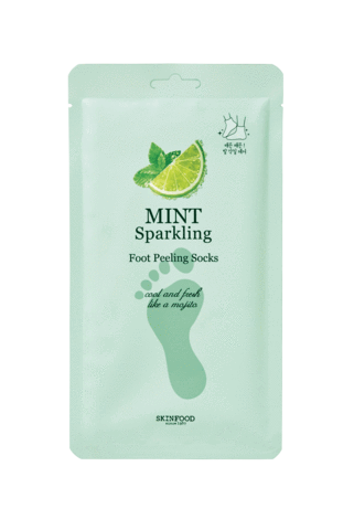 SKINFOOD Mint Sparkling Foot Peeling Socks جوارب مقشرة للقدم