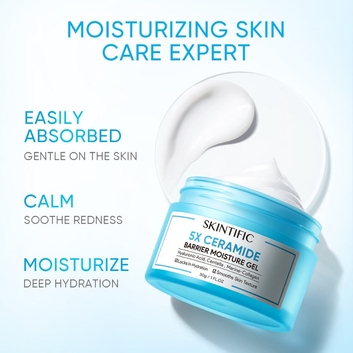 Skintific 5X Ceramide Facial Moisturizer for Oily Skin Care Collagen Niacinamide Acne Cream 30g