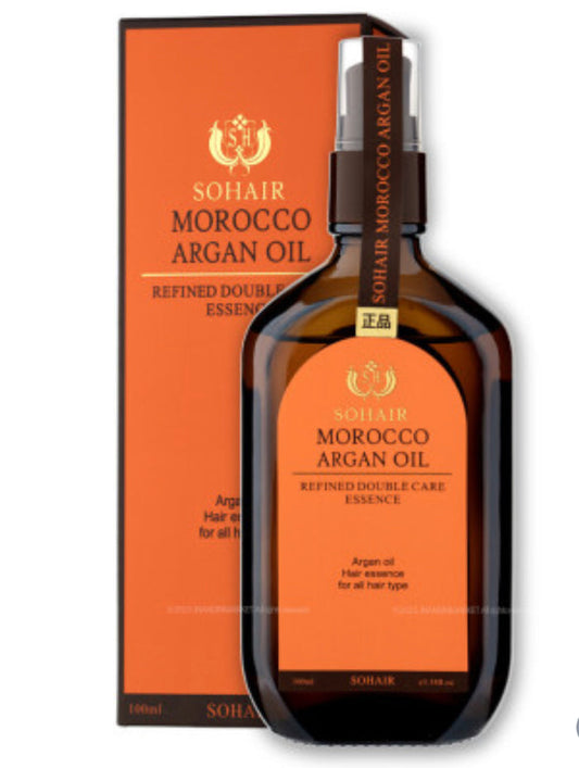 SOHAIR Morocco Argan Oil Refined Double Care Essence For All Hair Types اسنس زيت الاركان المغربي من سوهير الاصدار الجديد المطور