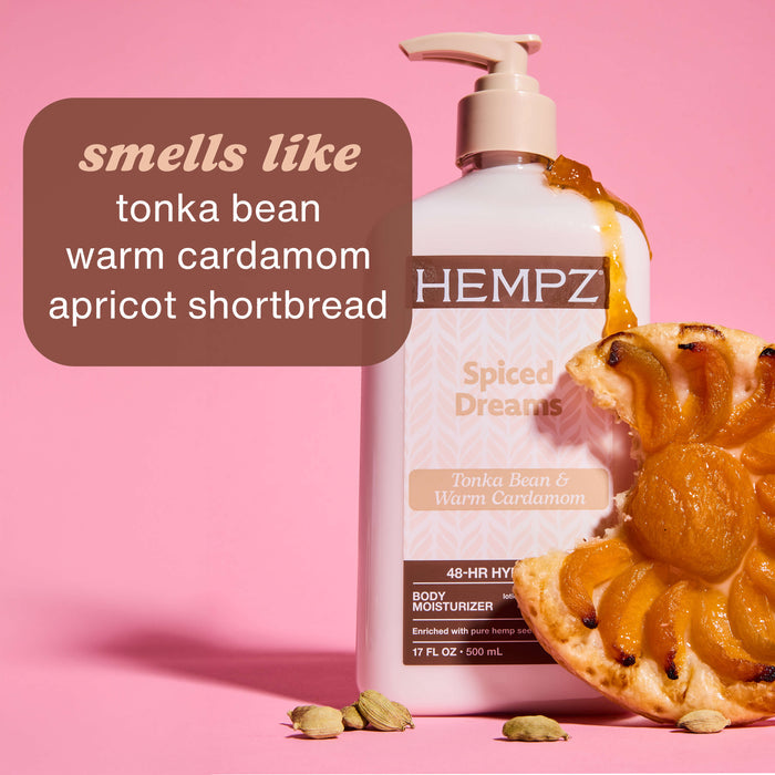 Hempz Spiced Dreams Moisturizing Body Lotion with dessert and scent notes