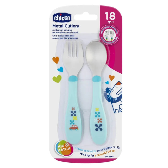 Sport Cup 14M+ and Metal Cutlery 18M+ (Light Blue)