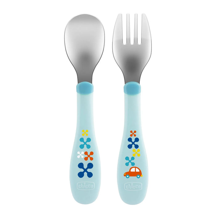 Sport Cup 14M+ and Metal Cutlery 18M+ (Light Blue)
