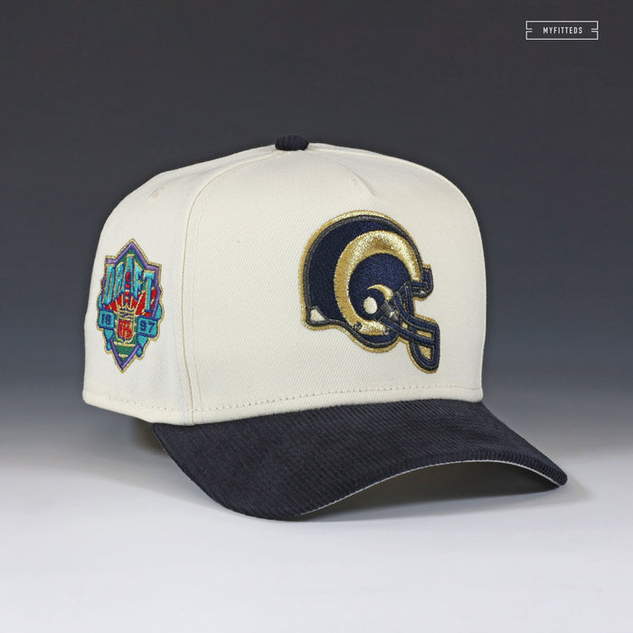 ST. LOUIS RAMS 10TH ANNIVERSARY 1997 NFL DRAFT OFF WHITE NEW ERA 9FIFTY A-FRAME SNAPBACK