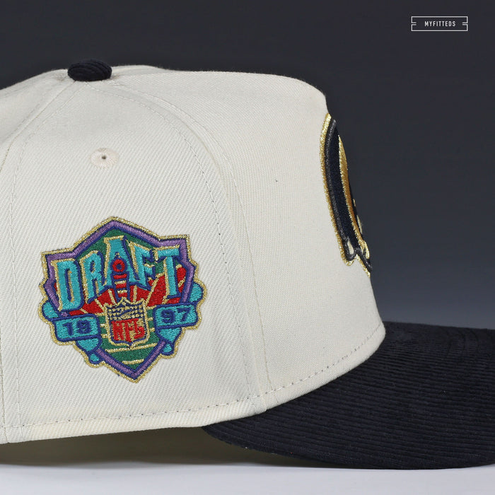 ST. LOUIS RAMS 10TH ANNIVERSARY 1997 NFL DRAFT OFF WHITE NEW ERA 9FIFTY A-FRAME SNAPBACK