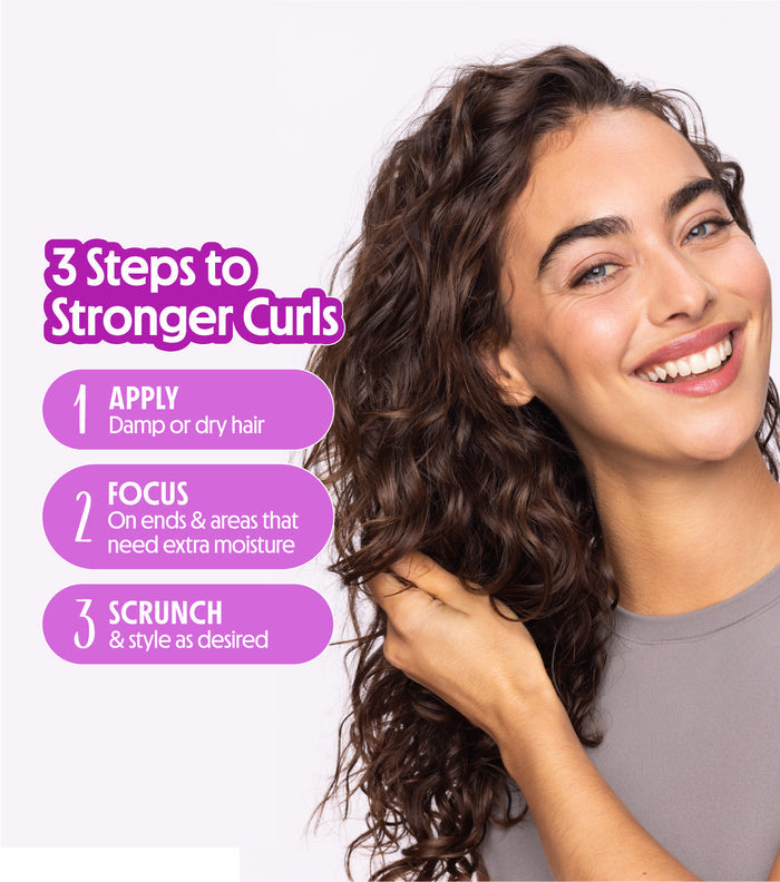 Three steps to stronger curls with Strengthening Oil