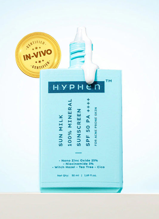 Hyphen Sun milk 100% mineral sunscreen SPF 50 PA++++ - front pack shot