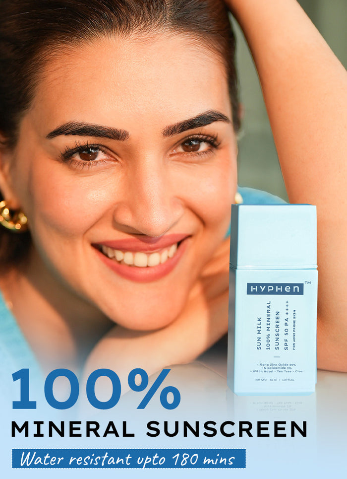 Hyphen Sun milk 100% mineral sunscreen SPF 50 PA++++ - back-of-pack ingredients panel