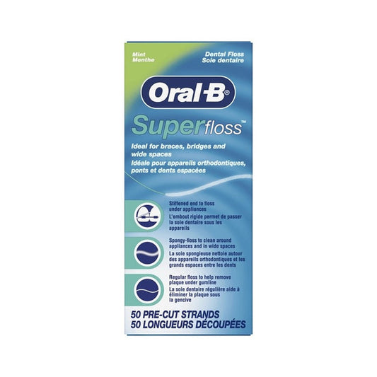 ORAL-B Super Floss Pre-Cut Strands Dental Floss Mint 50s | Isetan KL Online Store