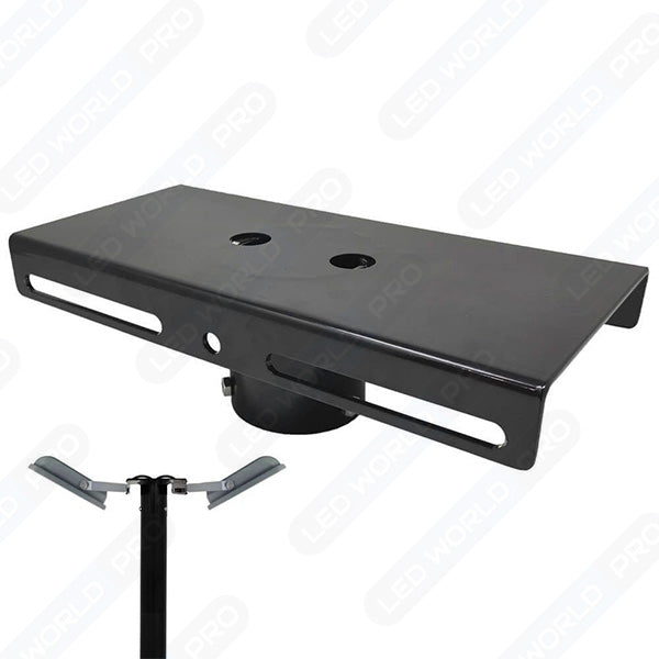 Tête de mât rectangulaire pour 1 / 2 projecteurs - Insertion mât diamètre 80mm - 13 x 28 x 80 cm - Garantie 10 ans