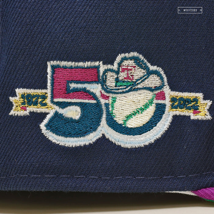 TEXAS RANGERS 50TH ANNIVERSARY "DEMON SLAYER TENGEN UZUI INSPIRED" NEW ERA FITTED CAP