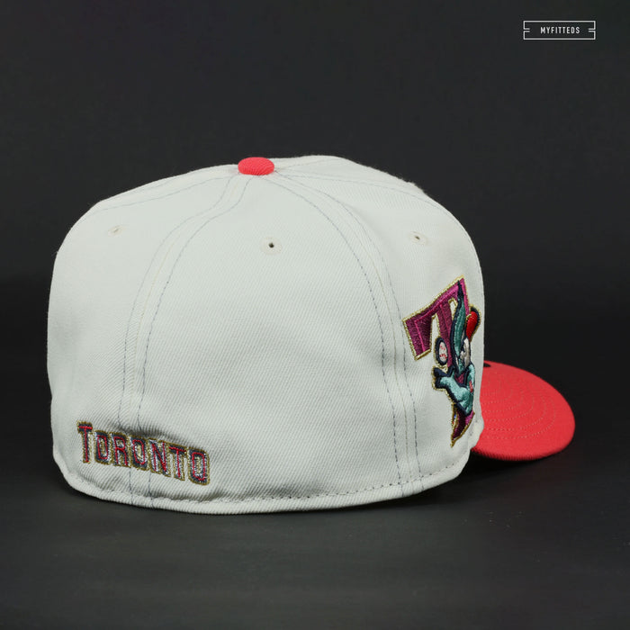 TORONTO BLUE JAYS 2003 SEASON SUMMER SEND OFF OFF WHITE NEW ERA FITTED CAP