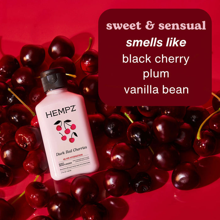 Travel-Size Dark Red Cherries Moisturizing Body Lotion Hempz