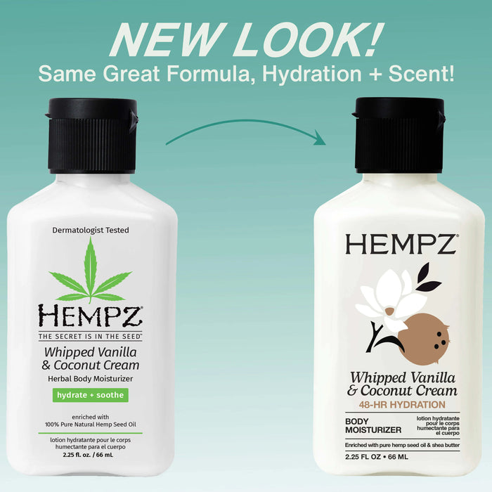 Travel-Size Whipped Vanilla & Coconut Cream Moisturizing Body Lotion Hempz