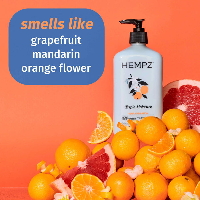 Triple Moisture Body Moisturizer with Fresh Citrus Scent Hempz