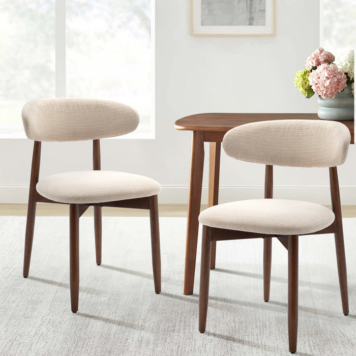 Vannie Upholstered Solid Wood Dining Chair Side Chair (Set of 2)