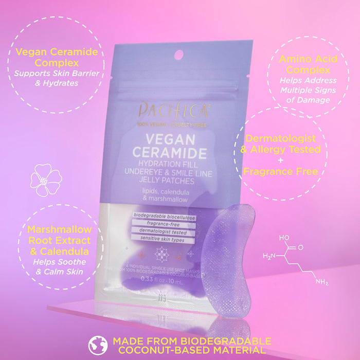 Vegan Ceramide Hydration Fill Undereye & Smile Line Jelly Patches - Pacifica