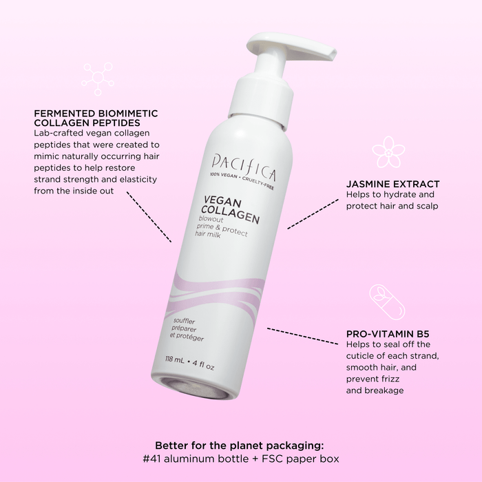 Vegan Collagen Blowout Prime & Protect Hair Milk - Pacifica