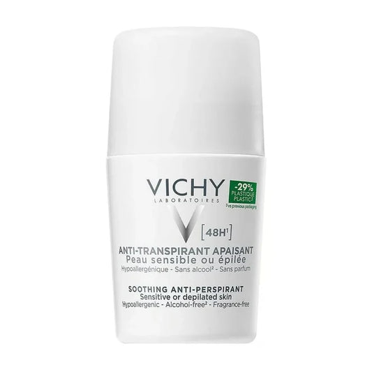 Vichy Soothing Antiperspirant Deodorant 48h Sensitive & Depilated Skin Roll On - 50ml
