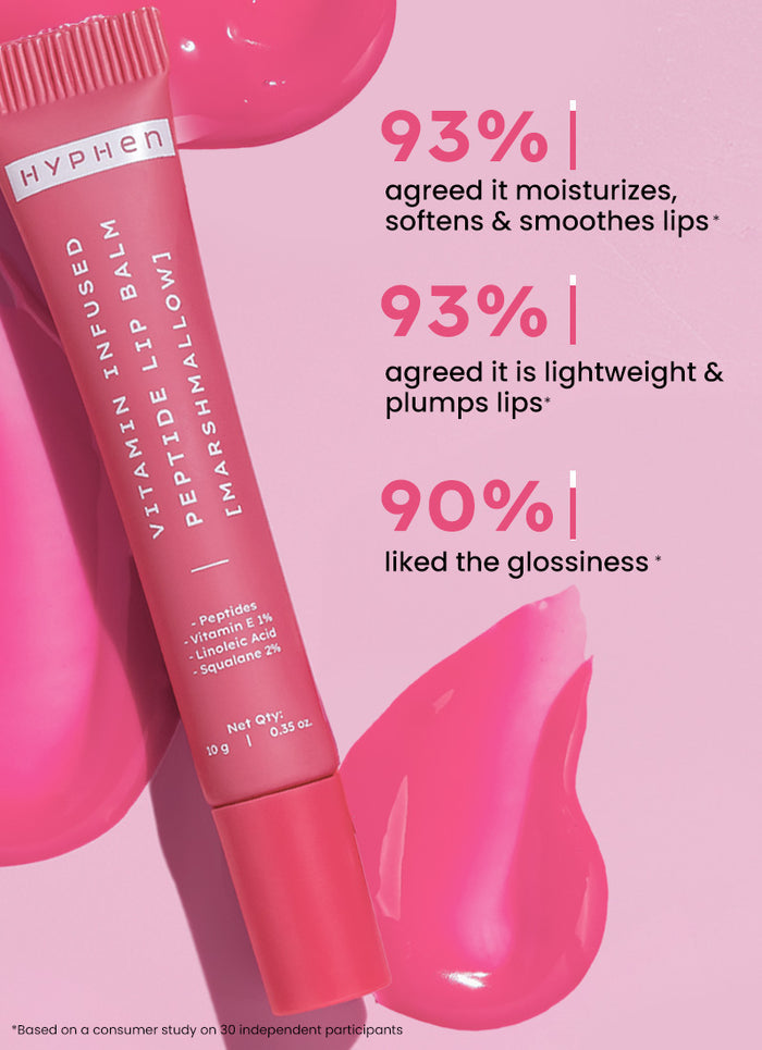 Hyphen VIP Marshmallow LIP Balm With 1% VIT E, 2% Squalane & Peptides - how to use directions and skincare routine fit