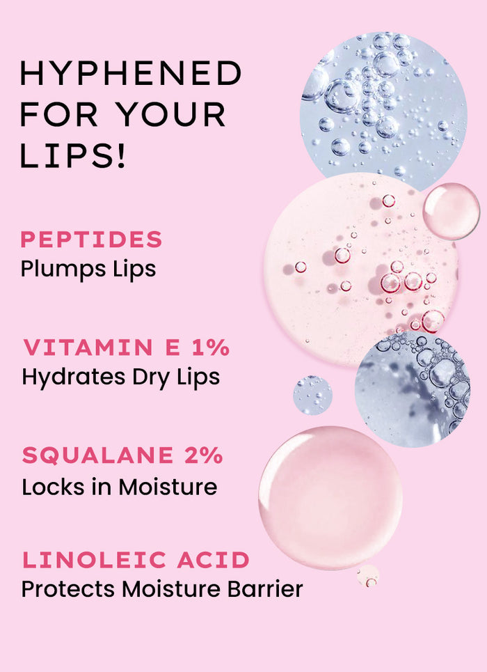Hyphen VIP Marshmallow LIP Balm With 1% VIT E, 2% Squalane & Peptides - texture and finish demo