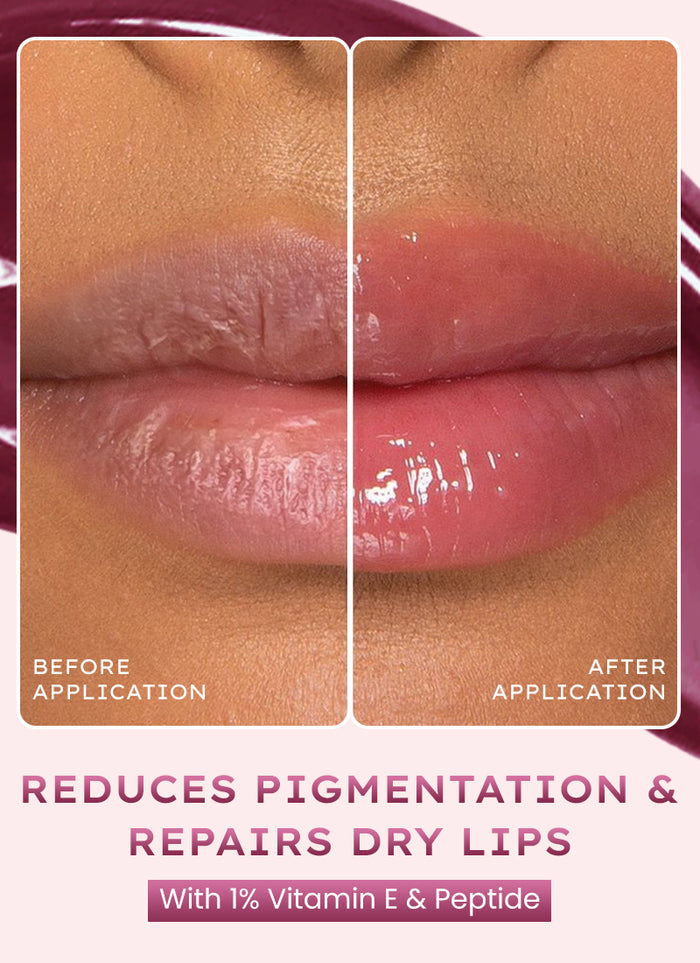 Hyphen VIP Orchid Lip Balm, 1% Vit E & Peptides - back-of-pack ingredients panel