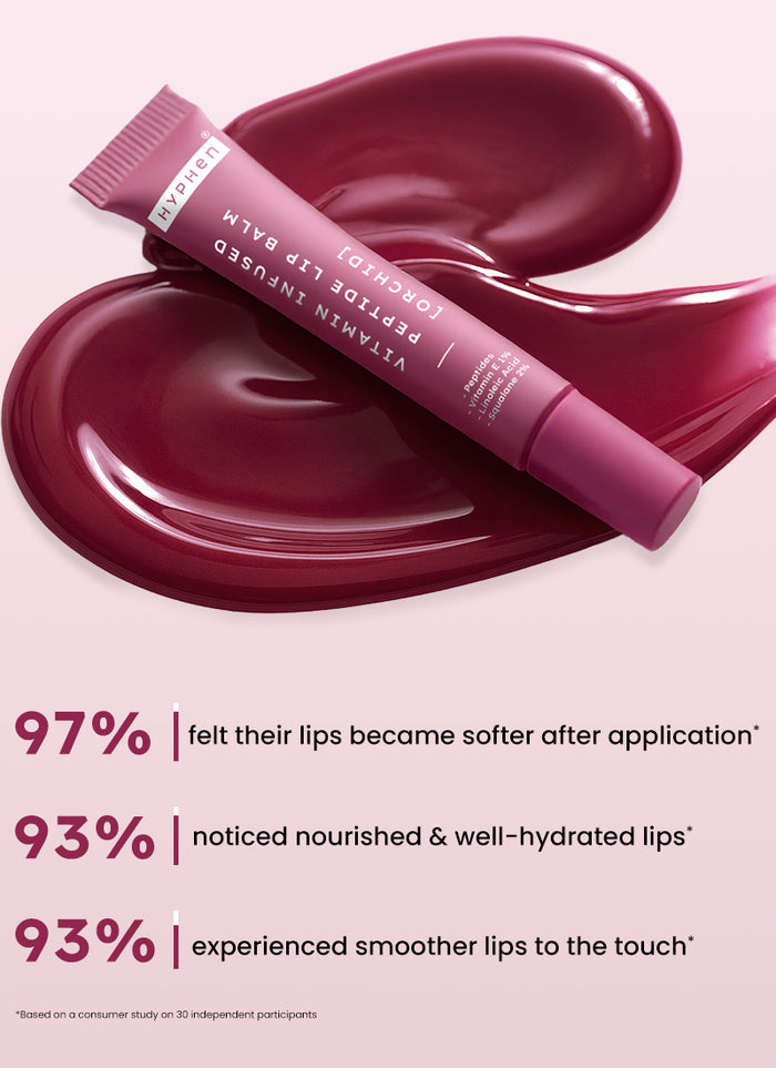 Hyphen VIP Orchid Lip Balm, 1% Vit E & Peptides - texture and finish demo