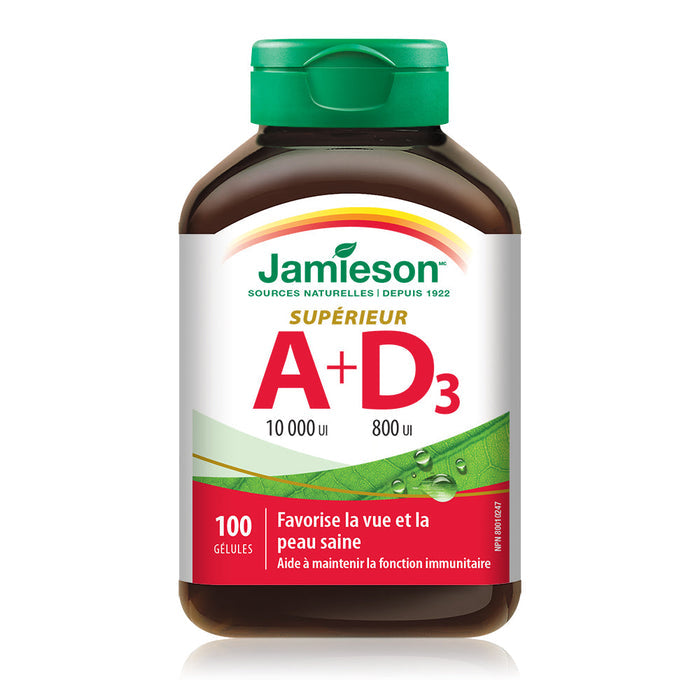 31000216 Jamieson Vitamin A & Vitamin D 10,000 IU, 100 ct 2013_Vitamin A & Vitamin D_MAIN_FR