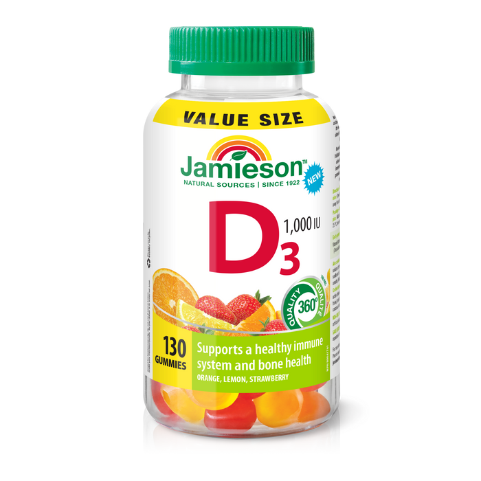 31000105 Jamieson Vitamin D3 Gummies 1,000 IU 10004_Vitamin D 1000 IU Value Size Gummies_MAIN_EN