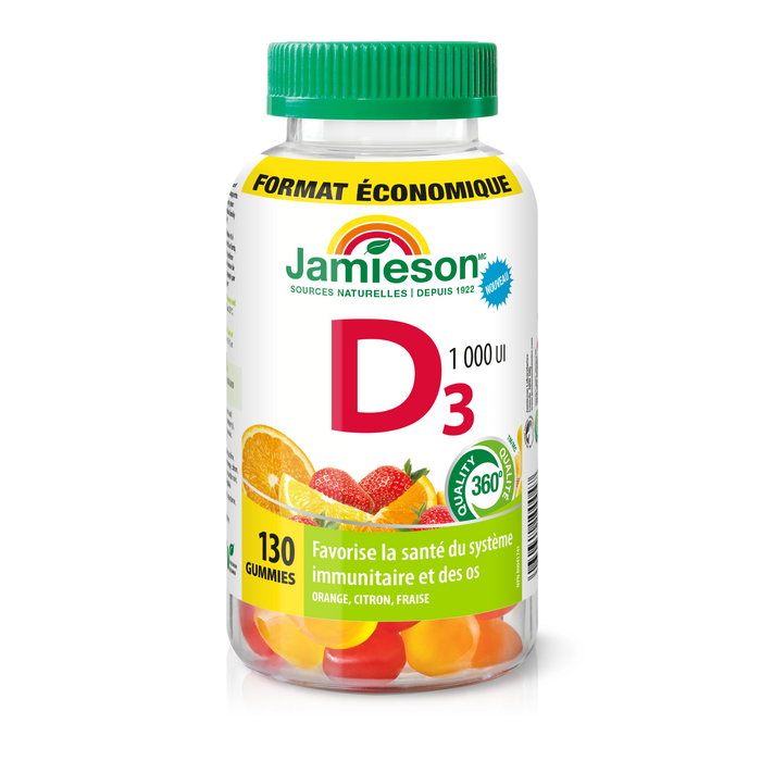 31000105 Jamieson Vitamin D3 Gummies 1,000 IU 10004_Vitamin D 1000 IU Value Size Gummies_MAIN_FR