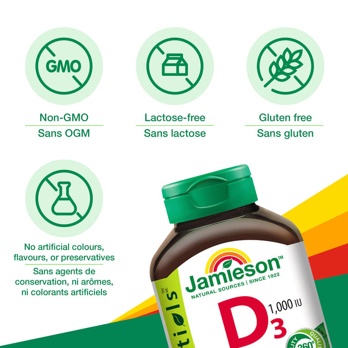 31000412 Jamieson Vitamin D3 1,000 IU Tablet FG5254 Vitamin D Tablet 1000IU 1