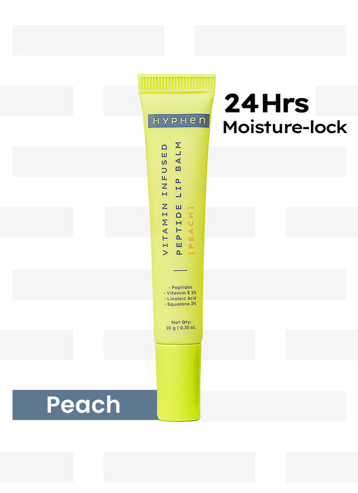 Hyphen Vitamin Infused Peptide LIP Balm - Peach - front pack shot