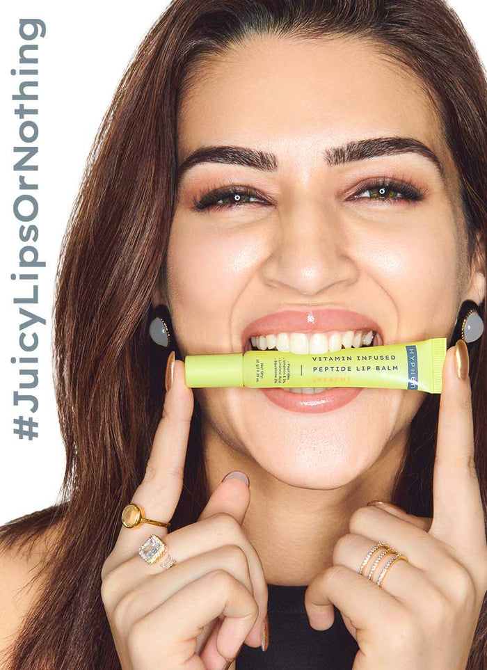 Hyphen Vitamin Infused Peptide LIP Balm - Peach - key ingredient breakdown infographic