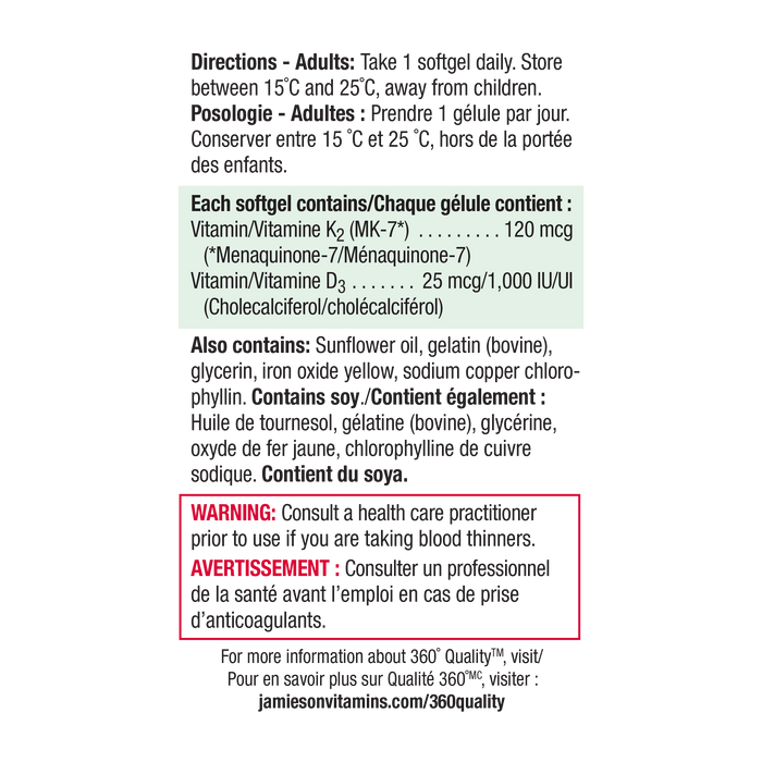 31000859 Jamieson Vitamin K2 & Vitamin D3 30 Softgels 9043_NFP